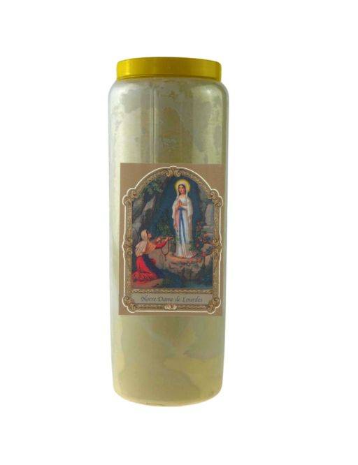 Bougie Veilleuse Blanche 9 jours Notre Dame de lourdes - 9x12.5cm Bougie Veilleuse Blanche 9 jours Notre Dame de lourdes - 9x12.5cm