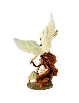 Statue de saint Michel terrassant le démon en polystone polychrome, peinte à la main, Hauteur 20cm Statue de saint Michel terrassant le démon en polystone polychrome, peinte à la main, Hauteur 20cm