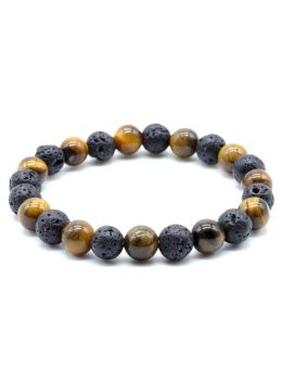 Bracelet Tigre & Lave 1-Mix perles 8mm