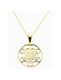 Pendentif Plaqué Or- Cube de métatron - 25 mm