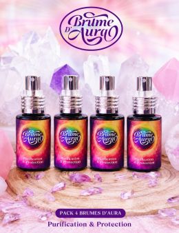 Pack 4 Brumes d’Aura – Parfums énergétiques purs sans alcool – 4 x 30 ml