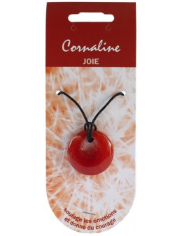 Pendentif pierre ronde percée - Cornaline