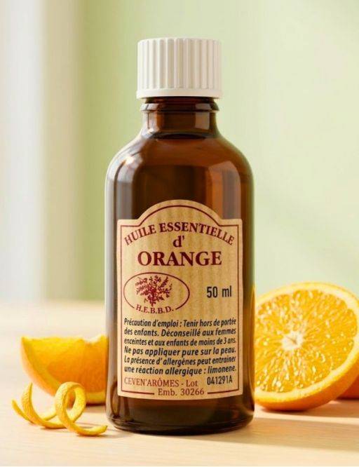 Huile essentielle d'Orange douce 50 ml avec Compte-gouttes