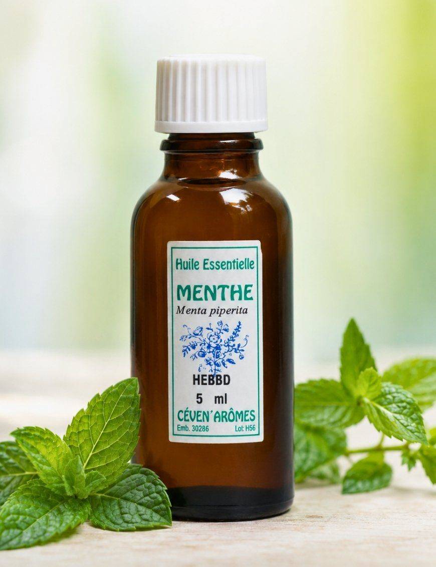 Huile essentielle de Menthe poivrée 20 ml avec Compte-gouttes
