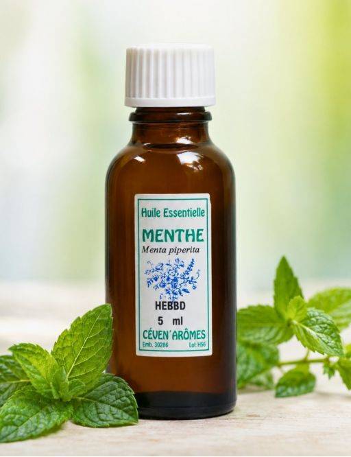 Huile essentielle de Menthe poivrée 20 ml avec Compte-gouttes