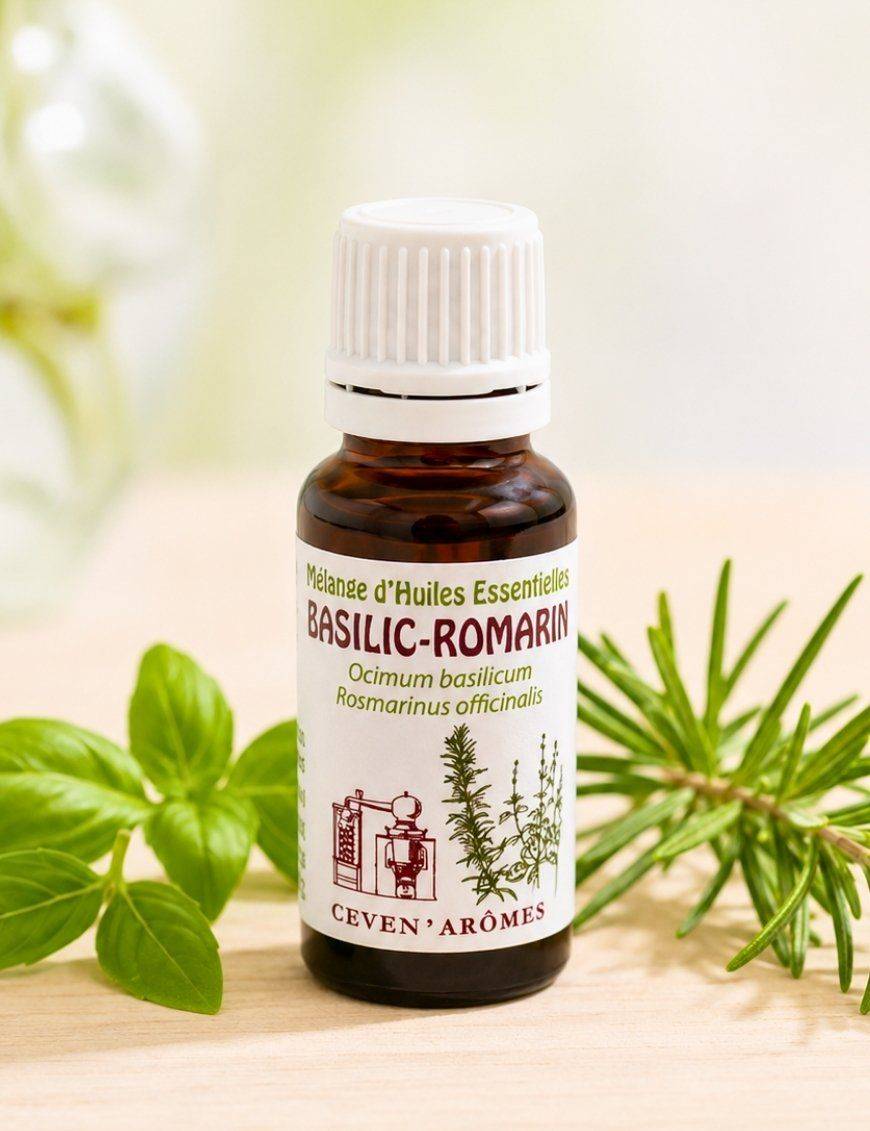 Huile essentielle Basilic - Romarin - 20 ml