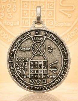 Pentacle des 7 planètes- Médaille talismanique - Argenté - 3cm