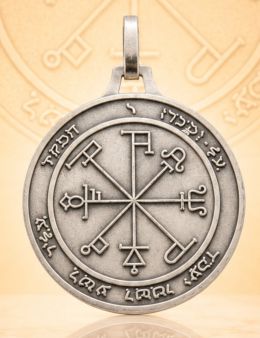 Pentacle de Saturne - Médaille talismanique - Argenté - 3cm