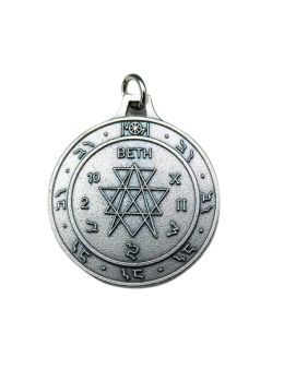 Pentacle de l'harmonie du couple - Médaille talismanique -Argenté - 3cm