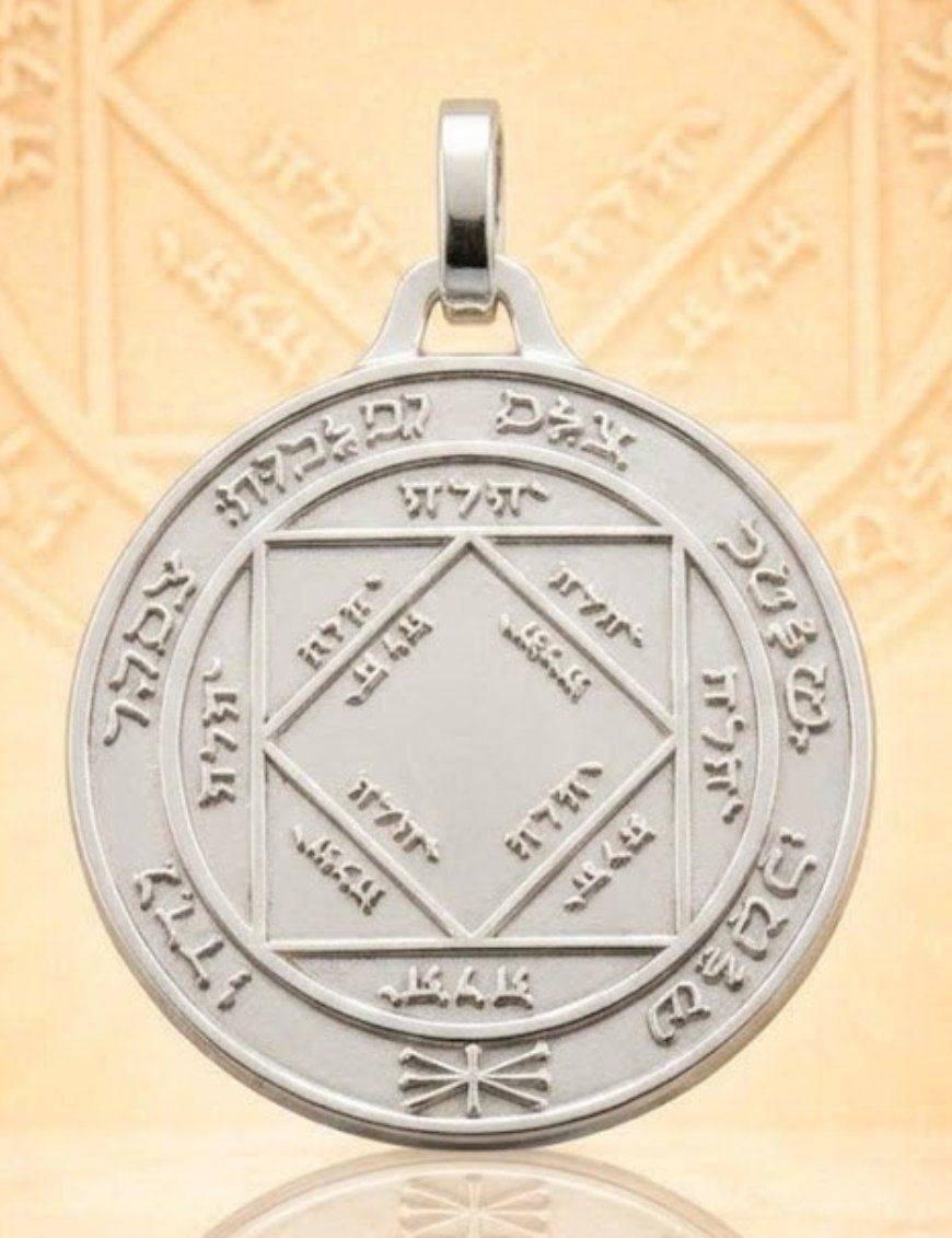Pentacle du Soleil - Médaille talismanique - Argenté - 3cm