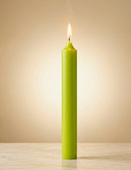 Bougie traditionnelle Batonnet 16 cm - Vert Pomme
