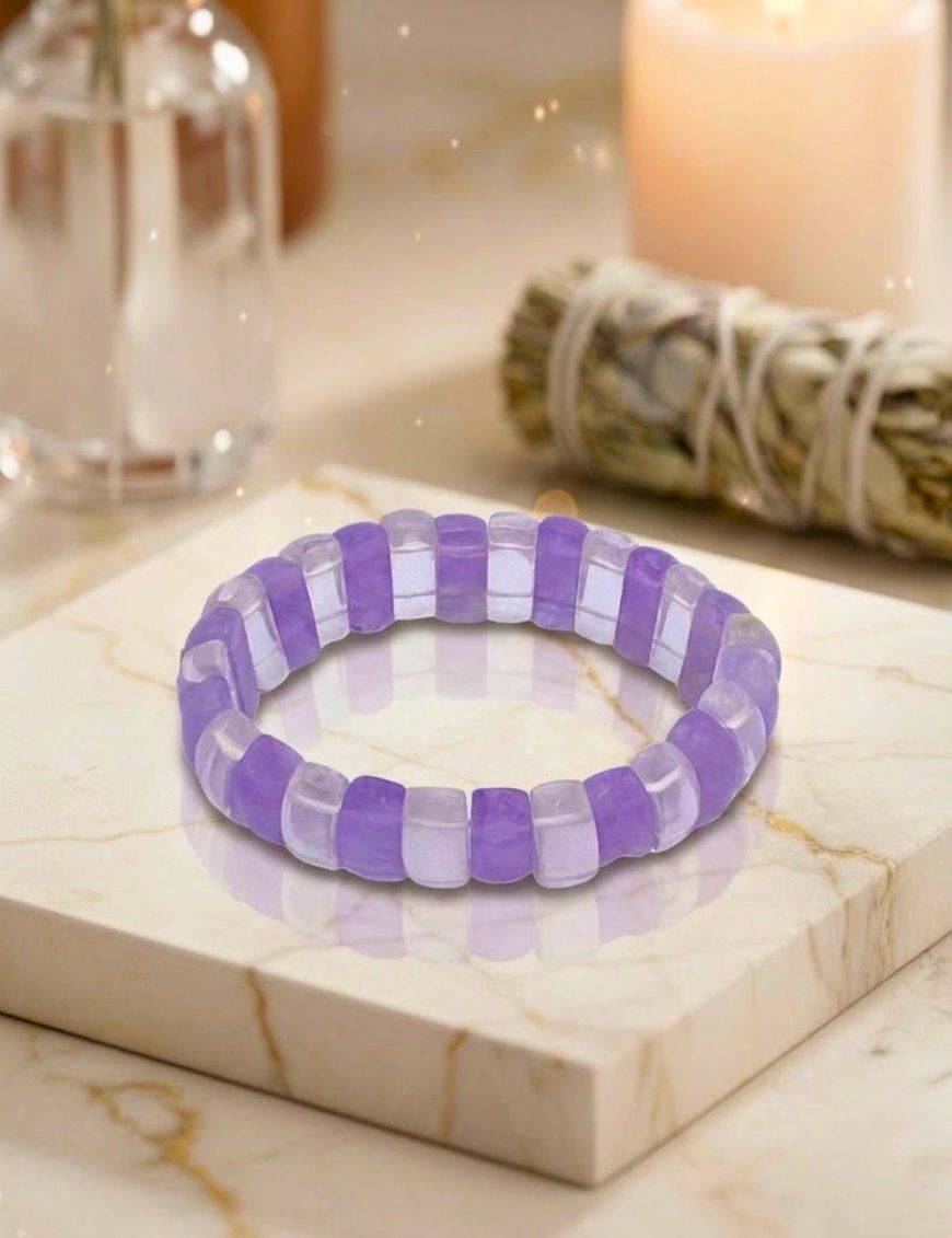 Bracelet Améthyste et Cristal de roche