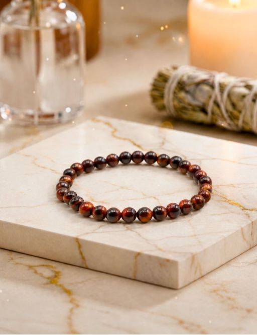 Bracelet Oeil de Taureau perles 6mm
