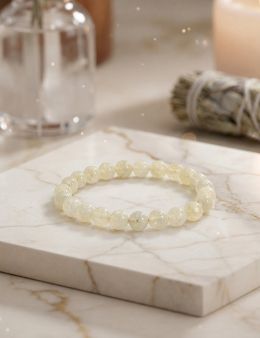 Bracelet perles 8mm - Jade blanche