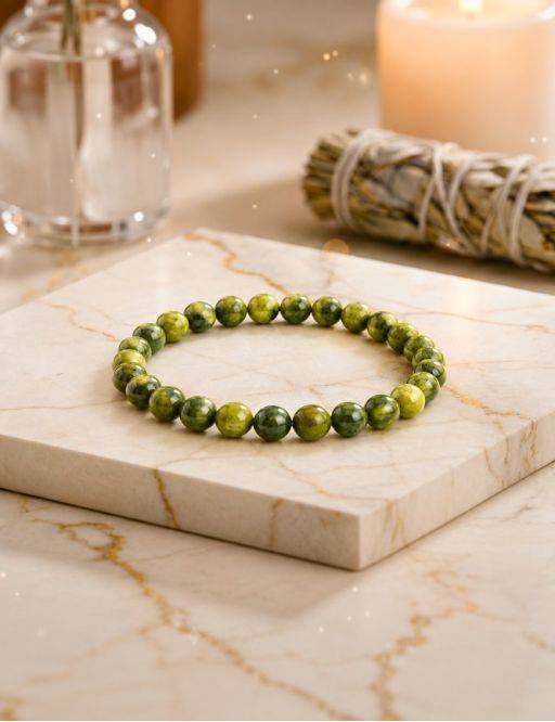 Bracelet perles 8mm - Jade impérial