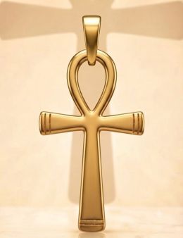 Croix d'Ankh - Médaille talismanique - Doré - 2cm