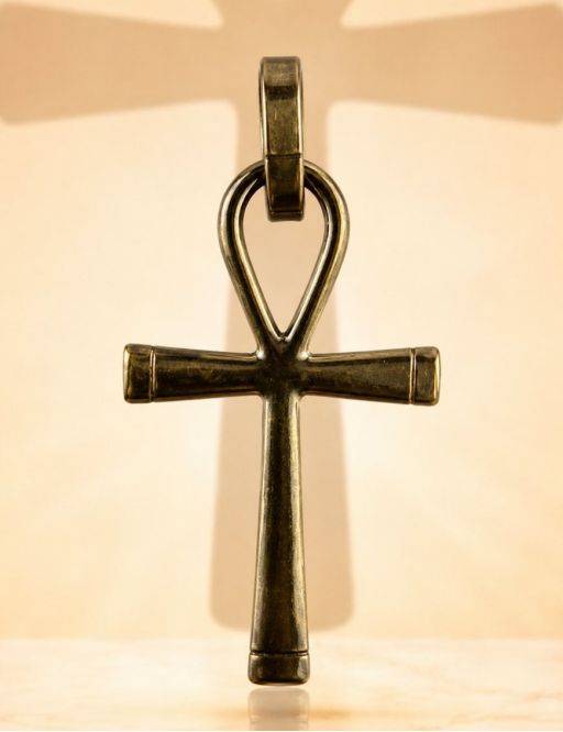 Croix d'Ankh - Médaille talismanique - Doré - 2cm