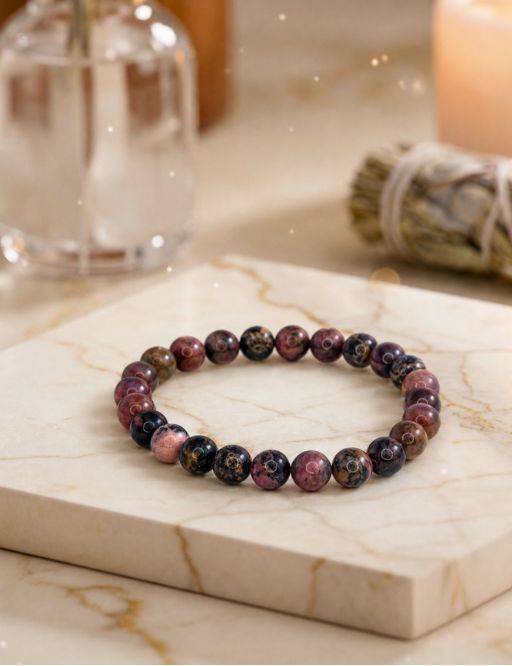 Bracelet perles 8mm - Rhodonite