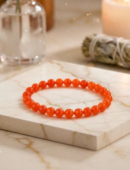 Bracelet perles Cornaline 6 mm