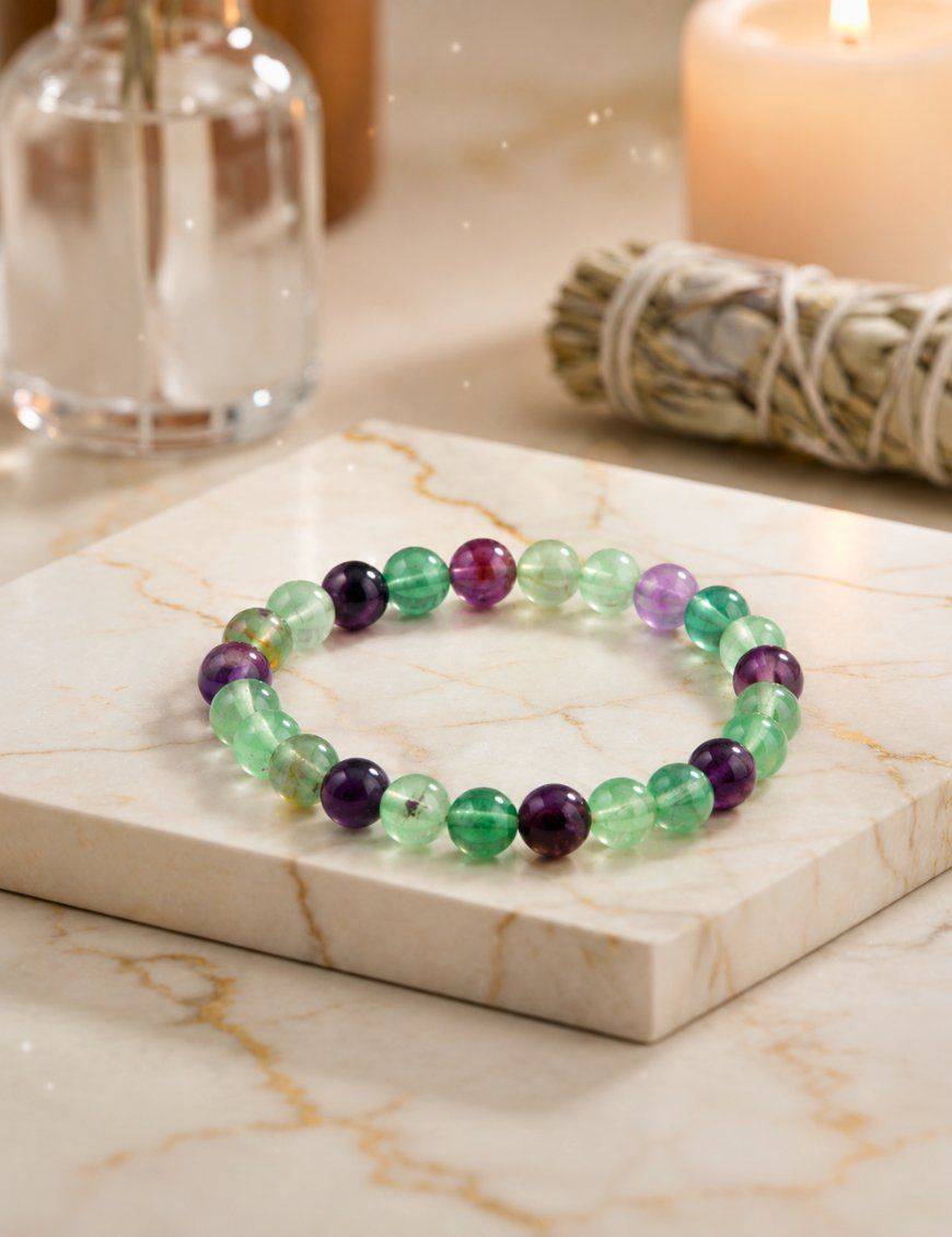 Bracelet perles Fluorite 8 mm