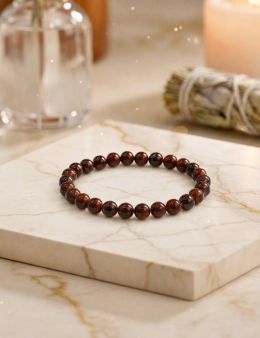 Bracelet perles Oeil de Taureau 8 mm