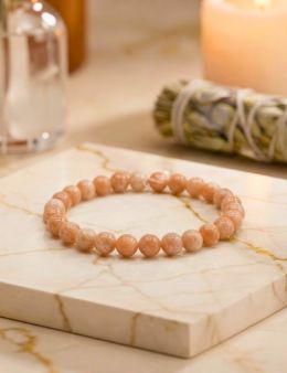 Bracelet Pierre de Soleil 'AA' perles 6mm