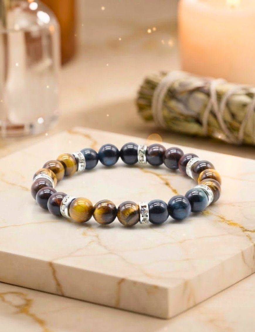 Bracelet Protection 3-mix 3 Oeil Naturel perles 8mm
