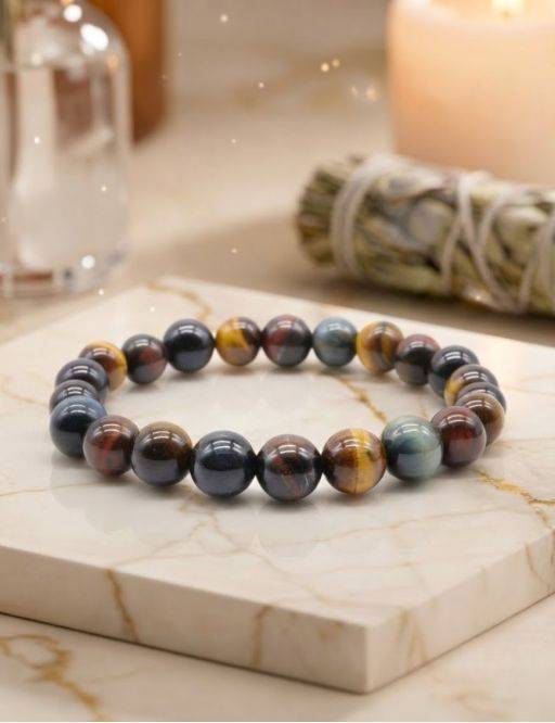 Bracelet Protection Tigre Taureau Faucon 8mm