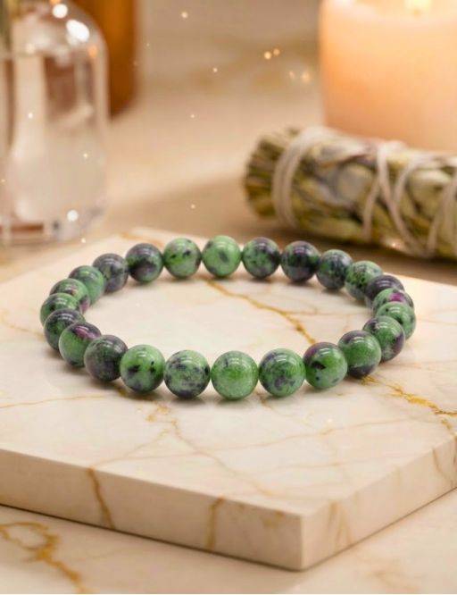 Bracelet Rubis Zoïsite perles - 8mm