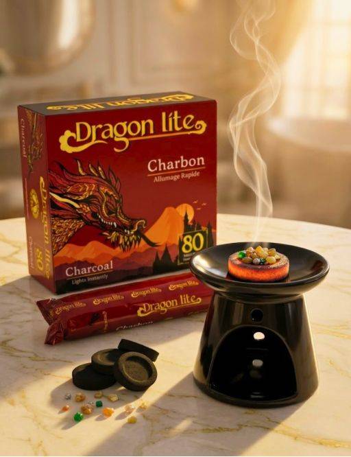Charbon 40 mm Dragon Lite Qualité Supérieure - Rouleau 10 charbons