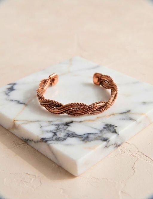 Bracelet en Cuivre – Tresse d’Éternité