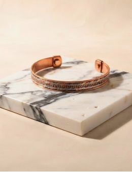 Bracelet Magnétique en Cuivre – Tresse Épi d’Abondance