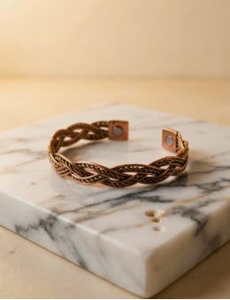 Bracelet Magnétique en Cuivre – Tresse Celtique
