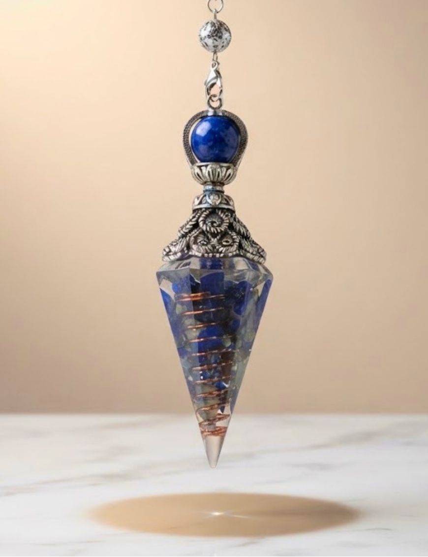 Pendule divinatoire Lapis-Lazuli cône 6 faces | Vérité & clarté