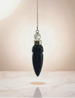 Pendule égyptien bois et cristal de roche | Radiesthésie