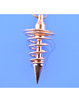 Pendule métal spiral cuivré avec chaîne cuivrée - Diamètre 1.6 cm Pendule métal spiral cuivré avec chaîne cuivrée - Diamètre 1.6 cm