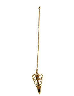 Pendule divinatoire métal Spirale dorée avec chaîne dorée