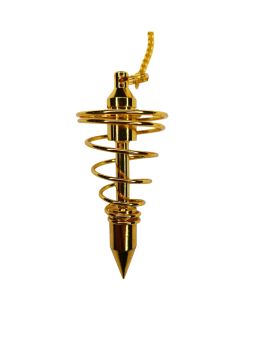 Pendule divinatoire métal Spirale dorée avec chaîne dorée