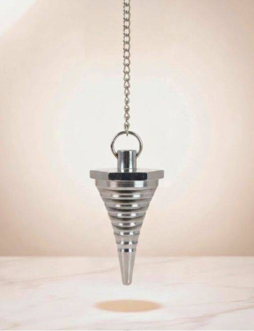 Pendule spirale métal cône argenté | Radiesthésie