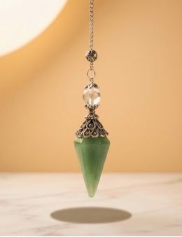 Pendule cône aventurine verte 6 faces | Radiesthésie