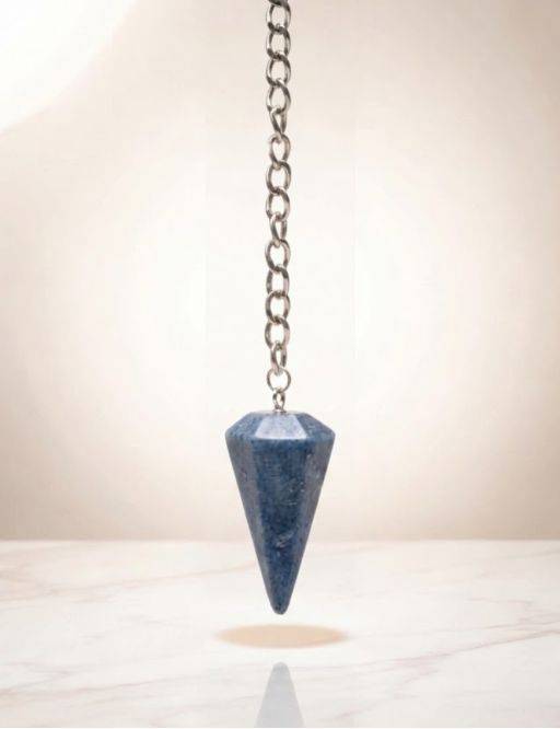 Pendule agate bleue pointe - paix & communication