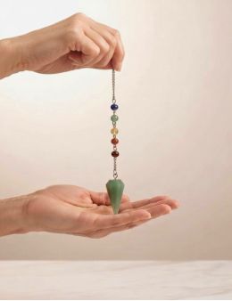 Pendule divinatoire aventurine 7 chakras - Harmonisation & radiesthésie
