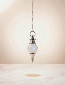 Pendule pierre de lune : douceur & intuition féminine & radiesthésie