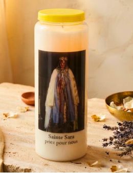 Bougie de neuvaine Ste Sara + prière