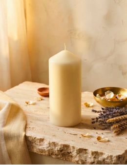 Grande bougie cylindrique ivoire