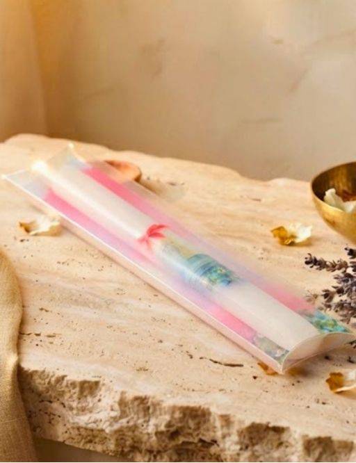 Bougie étui baptême Rose 