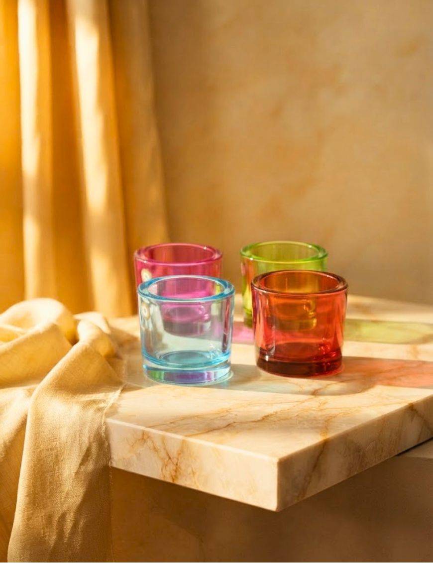 Photophore verre coloré grand format