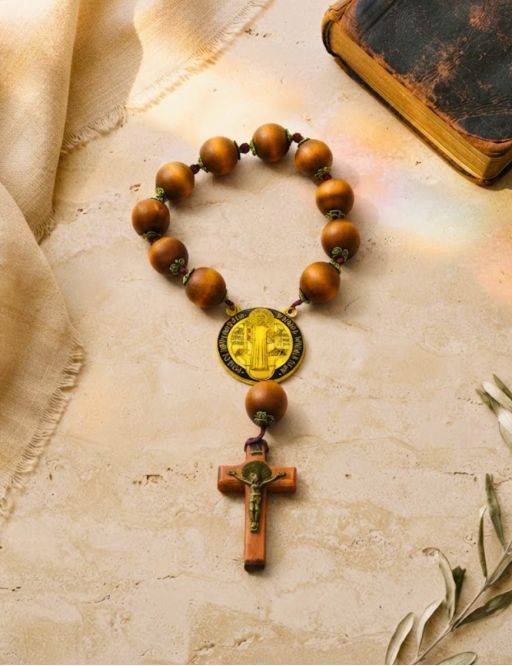 Dizainier Saint Benoit grosses perles de bois