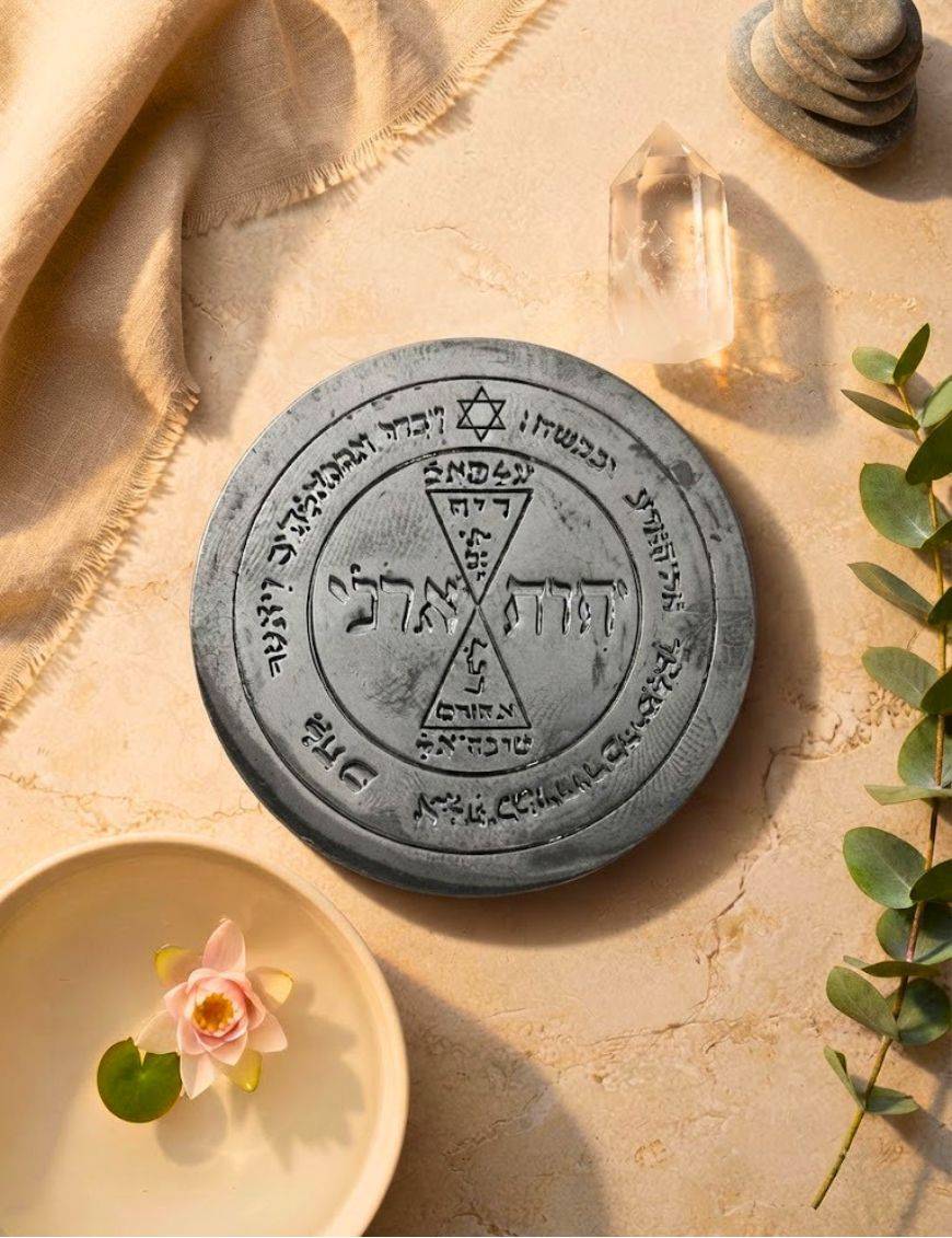 Pentacle de Vénus - Plaque talismanique en Hématite