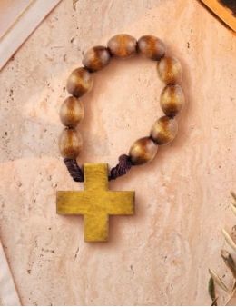 Dizainier corde en bois naturel, pour prier le rosaire